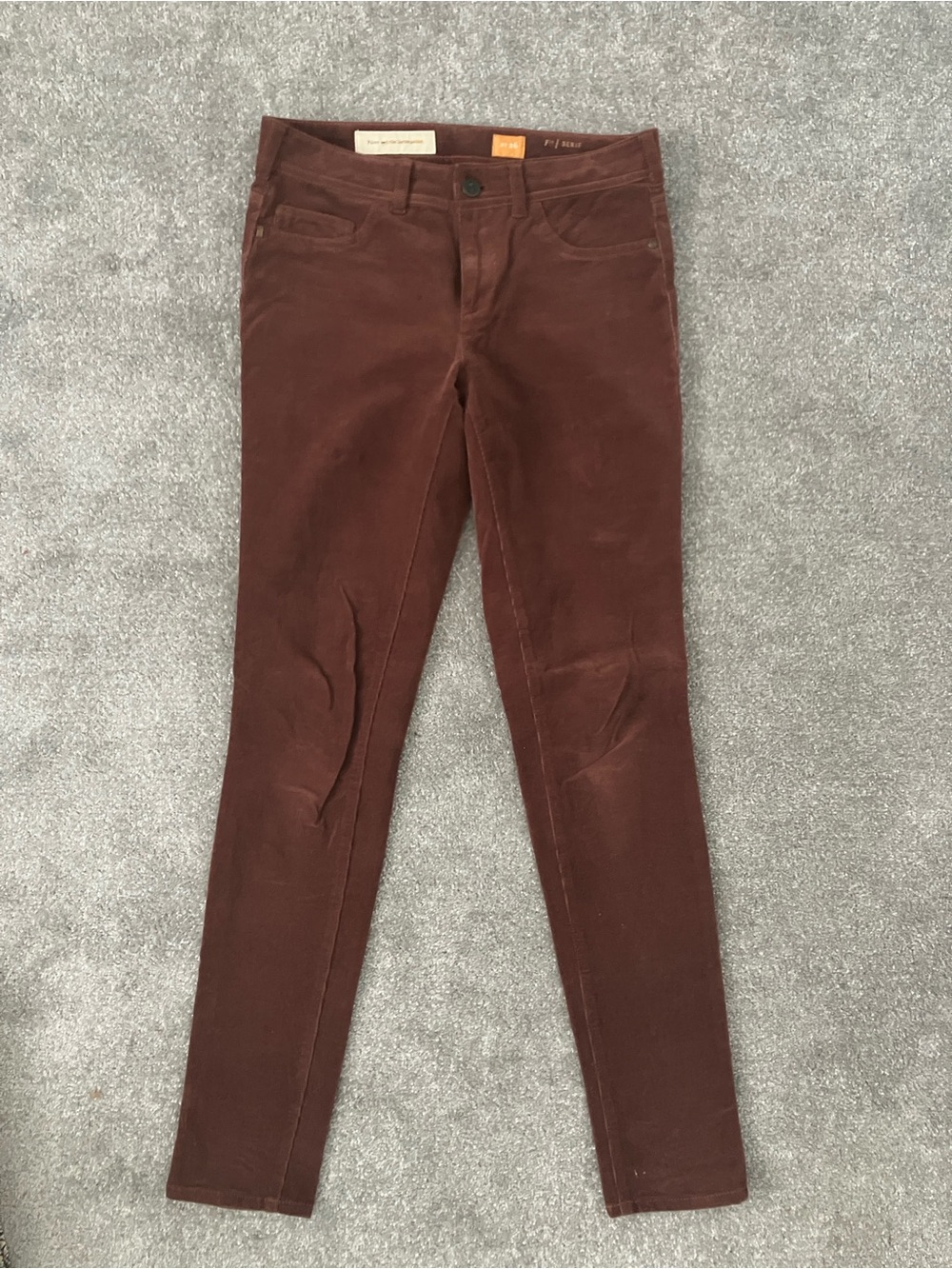 Anthropologie Skinny Corduroy Pants in Deep Brown